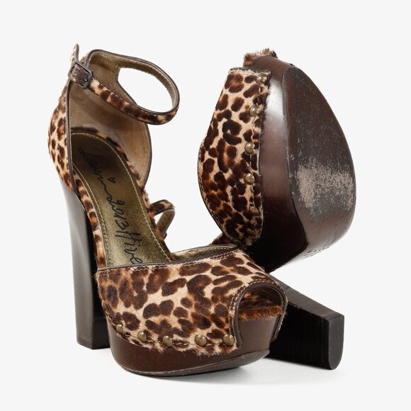 Lanvin AW/13 Brown Leopard Pony Hair Platform Heels - Picture 4 of 11